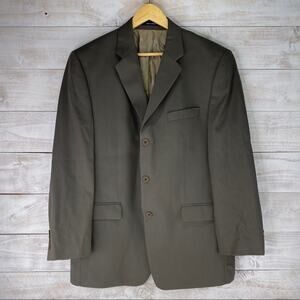 CALVIN KLEIN Gray Wool Suit Blazer Jacket Top‎ One Piece Size 42R